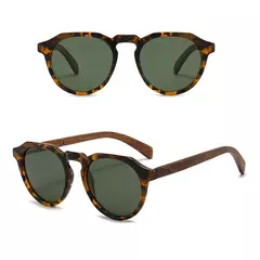 GCV-Óculos de sol polarizados em madeira de noz ultraleve para homens e mulheres, Hawksbill Frames, Leopard Grain, marca avançada, moda delicada, feminina na internet