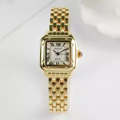 Relógio de pulso quartzo quadrado feminino, relógio prata simples, pulseira de aço, marca clássica, 2021 na internet