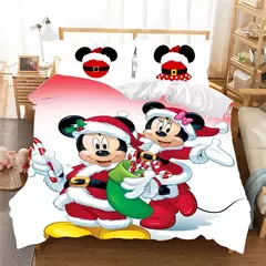 Natal mickey minnie jogo de cama capa edredon fronha casa têxtil roupa crianças presente cama king size conjunto - loja online
