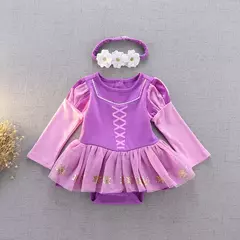 Baby Romper TUTU Vestido Com Headband Infantil Baby Princess Girl Roupas Tamanho 3-18M Cute Design Baby Dress Party Trajes - comprar online