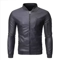 Jaqueta de motocicleta Slim Fit masculina, jaquetas de couro falso, jaquetas PU quentes, roupas de marca, casaco de inverno S a 3XL, 2023 - loja online