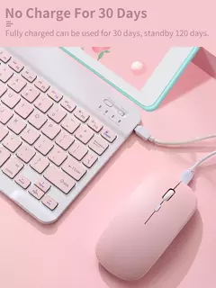 Teclado e mouse bluetooth para ipad xiaomi samsung huawei telefone tablet fino mini teclado sem fio para android ios windows - loja online