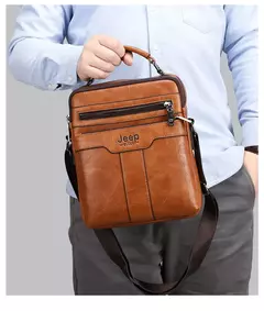 JEEP BULUO-Bolsas de Ombro Crossbody para Homens, Bolsa De Couro Dividido, Bolsa De Mensageiro De Negócios, Bolsa De Alta Qualidade, Moda Quente na internet