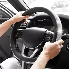 2022 bling diamante strass cristal capa de volante do carro couro do plutônio acessórios automóveis caso estilo do carro - comprar online