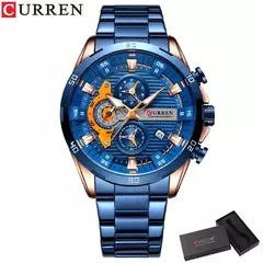 CURREN-Relógios masculinos de aço inoxidável, moda criativa, mostrador luminoso com cronógrafo, relógios de pulso casuais masculinos, relógio - comprar online