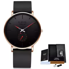 Imagem do Lige-Relógio de quartzo ultrafino impermeável masculino, relógio simples, relógios esportivos, marca de topo, moda de luxo, novo, 2023