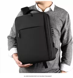Impermeável Nylon Laptop Mochila para Homens, Mala De Viagem, Carregamento USB, Mochilas Escola De Computador, 15.6";;VERDADEIRO;;"black - comprar online
