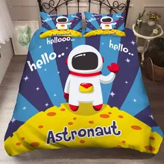 3d jogo de cama espaço astronauta capa edredão com fronha conjunto cama para crianças quarto decoração meninos conjunto lençóis - Wolf Magazine