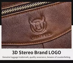 BULLCAPTAIN Maleta Ombro Messenger Bags dos homens de couro genuíno de 14 polegadas Laptop Bag Maleta dos homens Office Business Handbag - comprar online