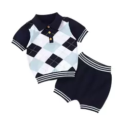 Tops e calças de manga curta para bebê, criança, meninos, roupas de meninas, roupas recém-nascidas, roupas infantis, verão, moda, 2pcs, 0-18m na internet