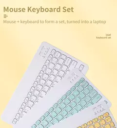 Imagem do Teclado e mouse bluetooth para ipad xiaomi samsung huawei telefone tablet fino mini teclado sem fio para android ios windows