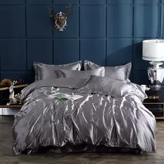 Monocromático Rayon Satin Conjunto de cama, luxo Kit Duvet Cover, Twin Queen e Cama King Size, 2PCs, 3PCs, 4PCs - Wolf Magazine