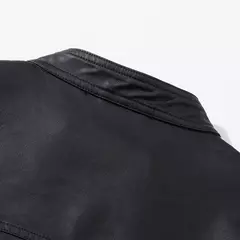 Imagem do Jaqueta de couro do falso dos homens da motocicleta 8xl jaquetas masculinas preto jaqueta de couro masculino outwear masculino do plutônio de couro dos homens casacos marca