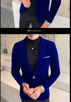 Blazer de veludo dourado masculino, terno slim fit, jaqueta casual, traje de cantor noivo, vestido de noite formal de alta qualidade, moda outono e inverno - comprar online