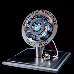 Avenger homem de ferro mk1 arco reator tony stark coração da marca figura luz led modelo super-herói 1:1 cosplay brinquedos lâmpada peito crianças presente - Wolf Magazine
