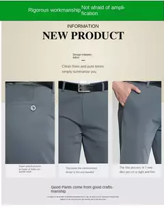 Calça casual elástica de seda no gelo masculina, calça larga fina de meia idade e idosa, verão - comprar online