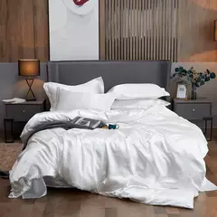 Monocromático Rayon Satin Conjunto de cama, luxo Kit Duvet Cover, Twin Queen e Cama King Size, 2PCs, 3PCs, 4PCs - loja online