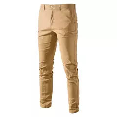 Imagem do AIOPESON Algodão casual Calças Masculinas Cor sólida Ajuste fino Calças Masculinas Nova Primavera Outono Alta qualidade Calças executivas clássicas masculinas