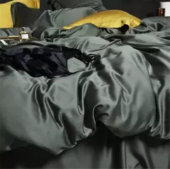 Liv-Esthete-Conjunto de Cama Verde Escuro, 100% Pure Silk, Duvet Cover Luxo, Folha Plana, Fronha, Roupa de Cama, Saudável, Rainha, Rei na internet