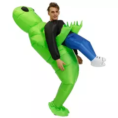 Et alienígena inflável terno alienígena monstro inflável traje assustador verde alienígena cosplay traje para adulto festa festival palco