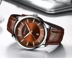 CURREN-Relógios masculinos de quartzo com pulseira de couro, marca de luxo superior, relógio de negócios, novo