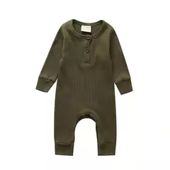 Imagem do Romper de manga comprida unissex para bebê recém-nascido, cor sólida, roupas de algodão infantil, 3-18 meses, verão
