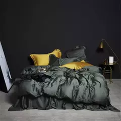 Liv-Esthete-Conjunto de Cama Verde Escuro, 100% Pure Silk, Duvet Cover Luxo, Folha Plana, Fronha, Roupa de Cama, Saudável, Rainha, Rei - Wolf Magazine