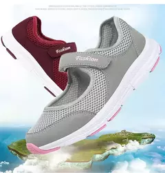 Imagem do Tênis respirável malha para mulheres, sapatos de verão, vulcanizar, andar, para senhoras