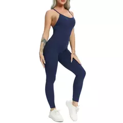 Bodysuit Yoga sem costas para mulheres macacão de fitness, terno esportivo sexy, macacão leggings, conjunto combinado de ginástica, macacão, novo, 2022 - loja online