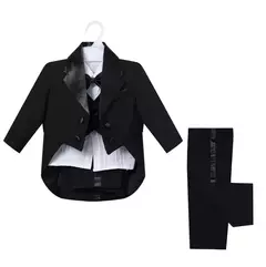 Conjunto de terno bebê menino clássico, conjunto com 5 peças 3345, roupa para festa de casamento, bebê menino