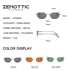 ZENOTTIC-Retro pequeno polígono óculos polarizados para homens e mulheres, óculos de sol anti-reflexo, óculos UV400, óculos para condução - comprar online