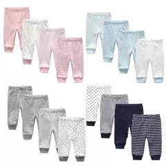 Calças recém-nascidas dos desenhos animados, 4 Estações, 100% Algodão, Calças Macias Menina, Calças Bebé Menino, 0 a 24 Meses, 3 4 5Pcs por Lote