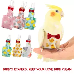 Fralda de papagaio com gravata borboleta, fofa, colorida, fruta, floral, cockatiel, pombos, pequeno, médio, grande, animais de estimação, pássaros, roupa de vôo, lavável