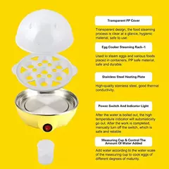 Fogão De Ovos Elétrico Rápido Multifuncional, Caldeira De 7 Ovos, Vapor, Auto-Off, Omelete Genérica, Utensílio De Cozinha, Ferramentas De Café Da Manhã