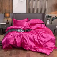 Monocromático Rayon Satin Conjunto de cama, luxo Kit Duvet Cover, Twin Queen e Cama King Size, 2PCs, 3PCs, 4PCs na internet