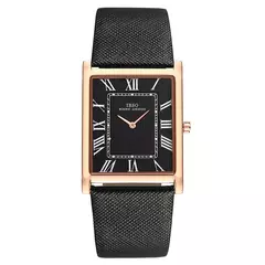 IBSO-Relógio ultrafino de quartzo com mostrador retangular masculino, estilo comercial de luxo, pulseira de couro genuíno, relógios de pulso impermeáveis, novos - comprar online