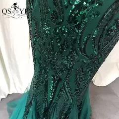 Imagem do Vestidos de lantejoulas de um ombro, vestido longo do baile da sereia, elegante