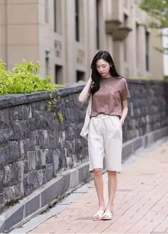 Imagem do Shorts de algodão para mulheres, calças de lazer de pernas largas, cintura solta elástica com cinto, tamanho grande, 7XL, 8XL, verão
