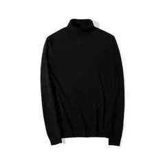 Imagem do Suéter masculino de gola alta qualidade, pulôver básico sólido gola de tartaruga, preto, vinho, vermelho, verde, cinza, roxo, malhas, homens
