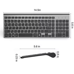 Conjunto de Teclado Sem Fio Francês, Layout AZERTY, Ultra Fino, 2.4G, Silencioso, Chave de Tesoura Compacta, Mac, Windows, PC, Laptop, TV Box - Wolf Magazine