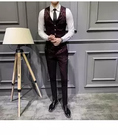 Clássico jacquard terno calças 2022 primavera homens calças sociais negócios magro casual formal calças de escritório terno - Wolf Magazine