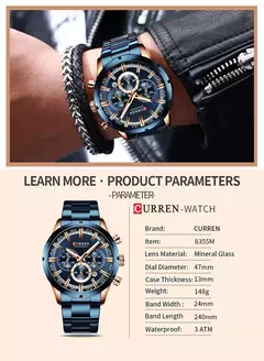 Curren-relógio de pulso masculino, quartzo, à prova d'água, com cronógrafo, marca de luxo, moda, para homens - comprar online