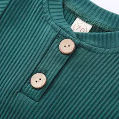 Conjunto de bodysuits de manga comprida e calças elásticas para bebé, com nervuras, xadrez, roupa sólida, infantil, recém-nascido, menina, menino, primavera, outono, 2 peças na internet