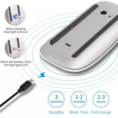 Imagem do Silencioso Magic Mouse sem fio recarregável, Bluetooth, Laser, Computador, Magro, Ergonômico, PC, Apple MacBook, Microsoft, Magic