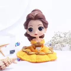 6 estilo Q Posket princesas figura Brinquedos Bonecas Tiana Branca de Neve Rapunzel Ariel Cinderela Belle Sereia Figuras de PVC brinquedos - loja online