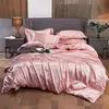 Monocromático Rayon Satin Conjunto de cama, luxo Kit Duvet Cover, Twin Queen e Cama King Size, 2PCs, 3PCs, 4PCs