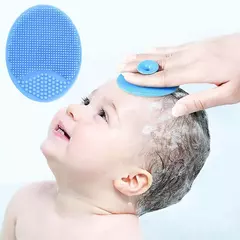 Imagem do Baby Silicone Bath Brush Cradle Cap Scrubbers Esfoliante e Massaging Brush Scalp Care Scrubber para cuidados com o cabelo e com o corpo