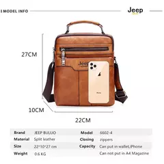 JEEP BULUO-Bolsas de Ombro Crossbody para Homens, Bolsa De Couro Dividido, Bolsa De Mensageiro De Negócios, Bolsa De Alta Qualidade, Moda Quente - loja online