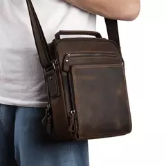 JOYIR-Bolsas vintage de couro genuíno para homens, bolsa de ombro pequena, bolsas casuais do escritório, bolsa tiracolo, nova moda - Wolf Magazine