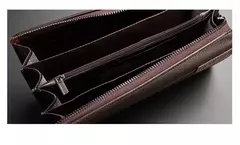 Imagem do Baellery homens bolsa de embreagem grande capacidade carteiras de bolso do telefone celular passcard bolso de alta qualidade multifuncional carteira para homem